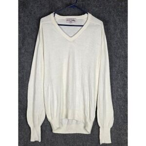 VTG Hogan Pebble Beach Golf Links Men's XXL V-Neck White Acrylic Sweater Classic